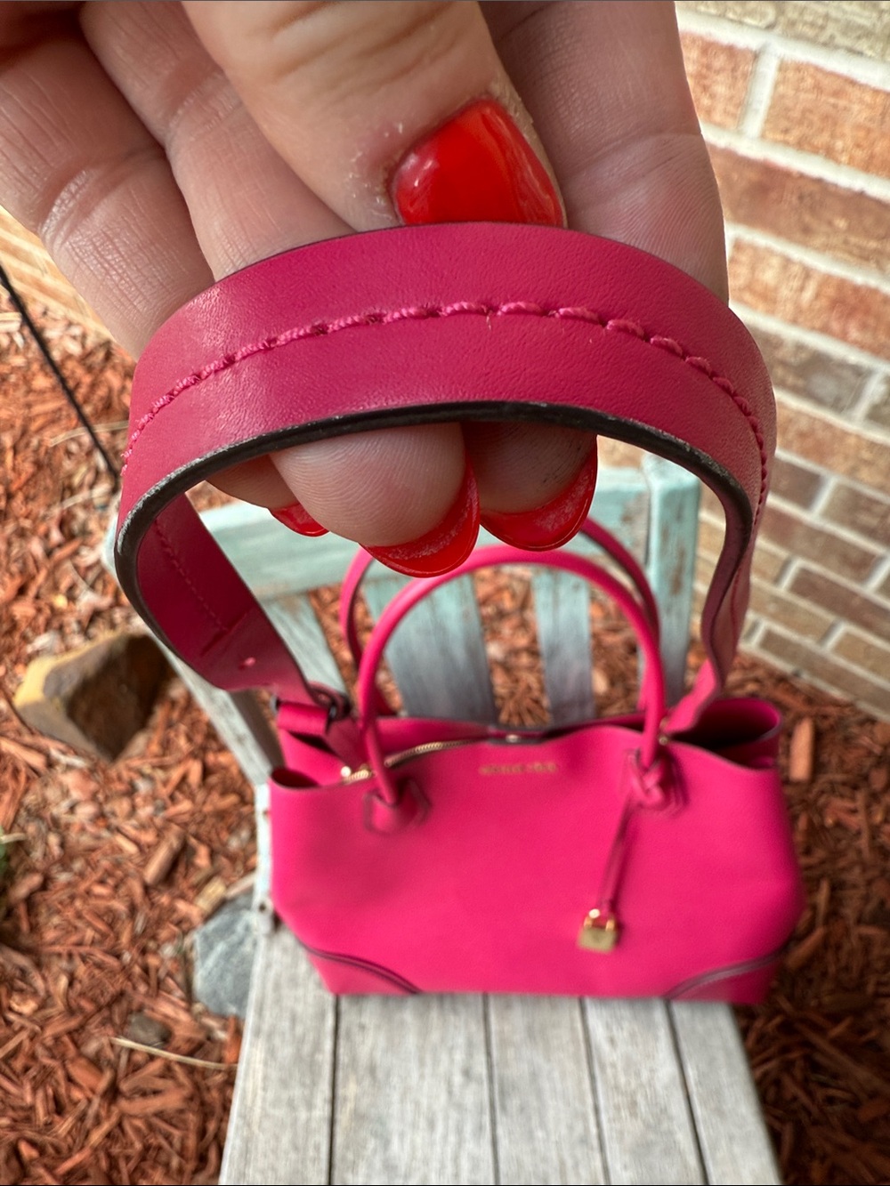 Michael Kors Studio Mercer Gallery Pebbled Leather Medium Tote in Ultra Pink - Picture 5 of 16